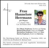 Traueranzeige Hannelore Herrmann
