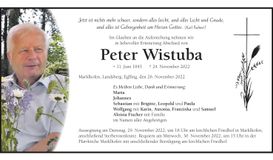 Traueranzeige Peter Wistuba