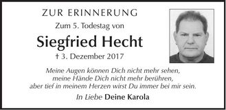 Traueranzeige Siegfried Hecht