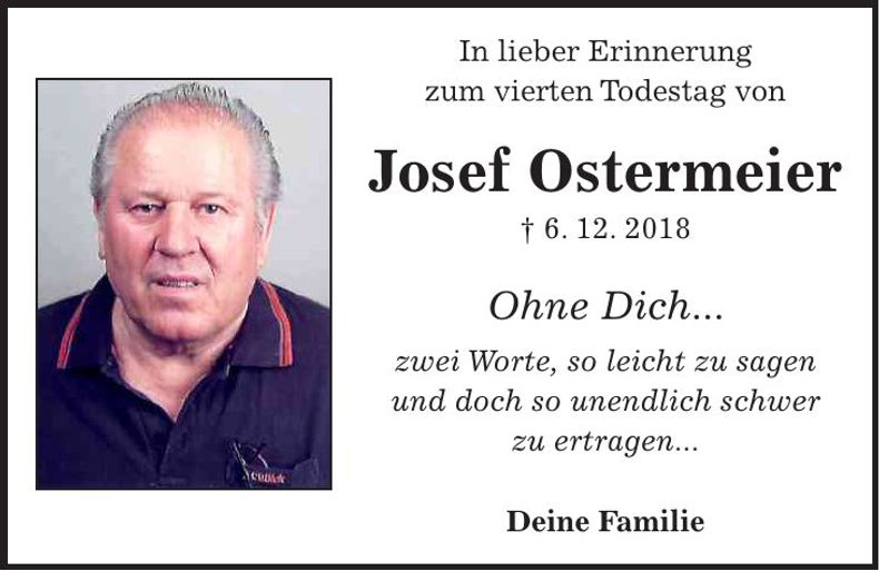 Traueranzeige Josef Ostermeier