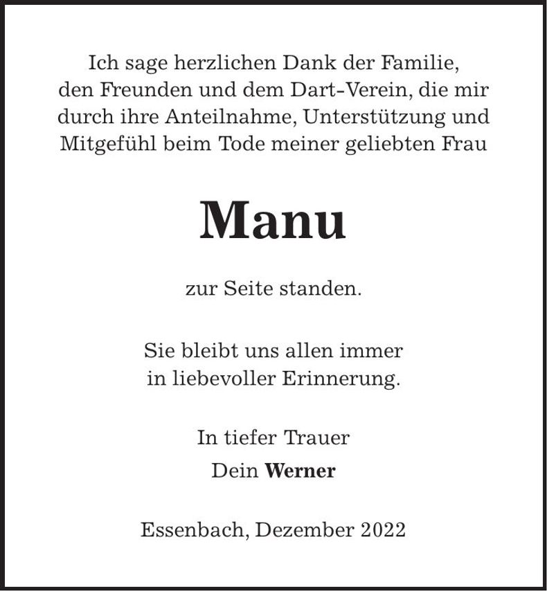 Traueranzeige Manuela Preisker
