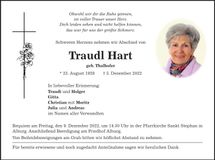 Traueranzeige Traudl Hart