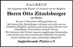 Traueranzeige Otto Zitzelsberger
