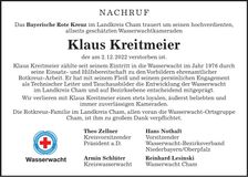 Traueranzeige Klaus Kreitmeier