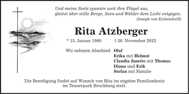 Traueranzeige Rita Atzberger