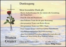 Traueranzeige Bianca Gruner