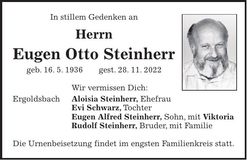 Traueranzeige Eugen Otto Steinherr