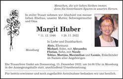 Traueranzeige Margit Huber