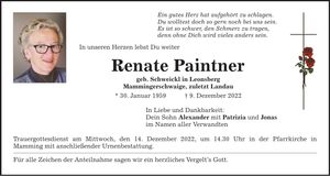 Traueranzeige Renate Paintner