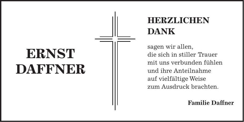 Traueranzeige Ernst Daffner