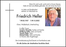 Traueranzeige Heller Friedrich