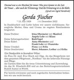 Traueranzeige Gerda Fischer