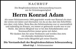 Traueranzeige Konrad Adam