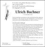 Traueranzeige Ulrich Buchner