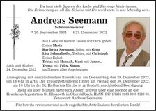 Traueranzeige Andreas Seemann