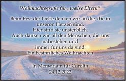 Traueranzeige Carolin Nachreiner