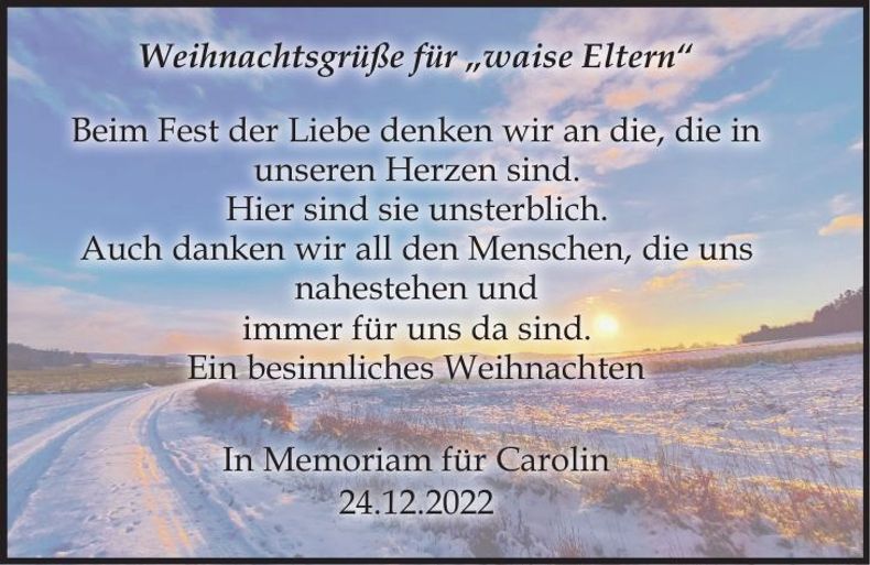 Traueranzeige Carolin Nachreiner