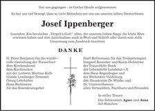 Traueranzeige Josef Ippenberger