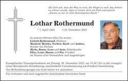 Traueranzeige Lothar Rothermund