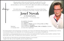 Traueranzeige Josef Novak