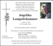 Traueranzeige Angelika Lampoltshammer
