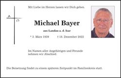 Traueranzeige Michael Bayer