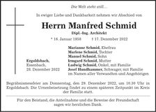 Traueranzeige Manfred Schmid