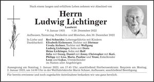 Traueranzeige Ludwig Lichtinger