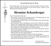 Traueranzeige Hermine Schamberger