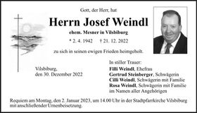 Traueranzeige Josef Weindl