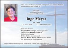 Traueranzeige Inge Meyer