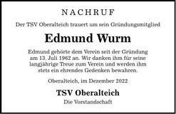 Traueranzeige Edmund Wurm