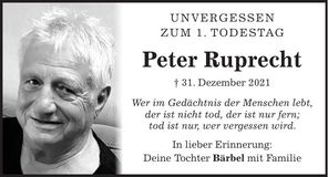 Traueranzeige Peter Ruprecht
