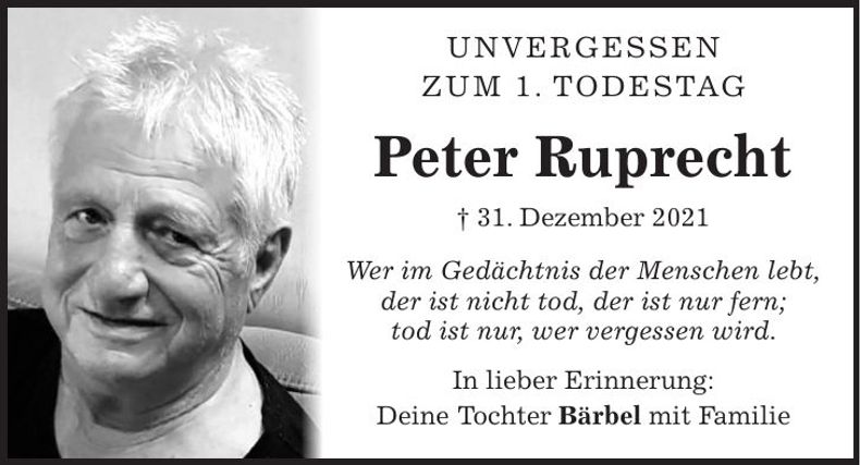 Traueranzeige Peter Ruprecht