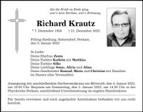 Traueranzeige Richard Krautz