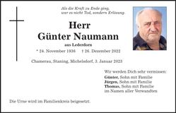 Traueranzeige Günter Naumann