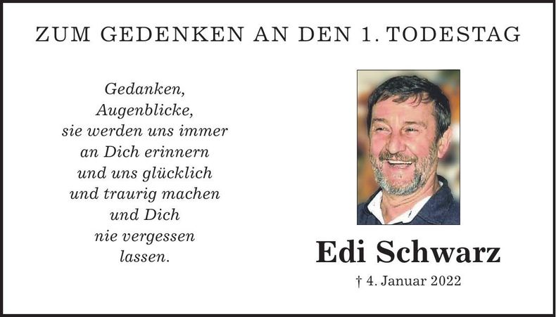 Traueranzeige Edi Schwarz