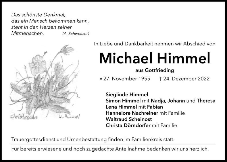 Traueranzeige Michael Himmel