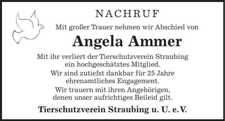 Traueranzeige Angela Ammer