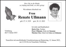 Traueranzeige Renate Ullmann