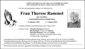 Traueranzeige Therese Rammel
