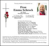 Traueranzeige Emma Schrock