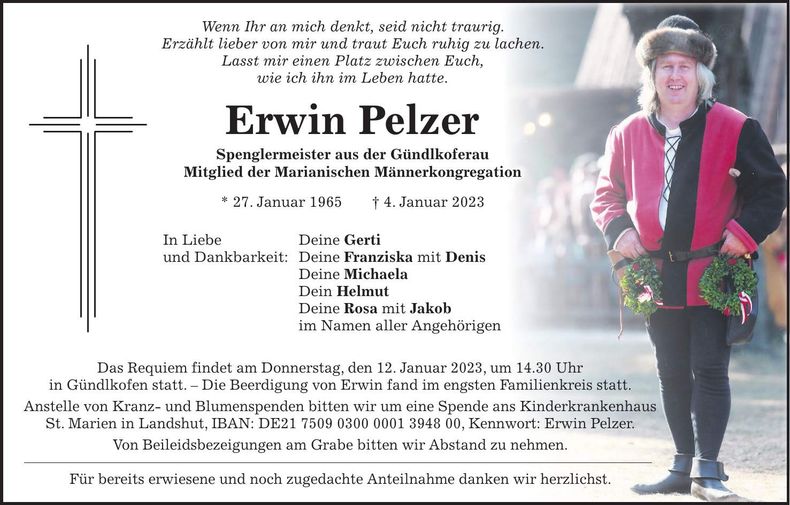 Traueranzeige Erwin Pelzer