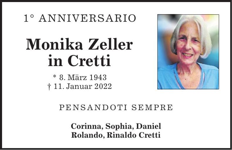 Traueranzeige Monika Zeller