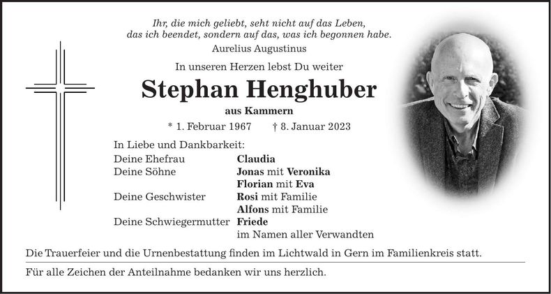Traueranzeige Stephan Henghuber