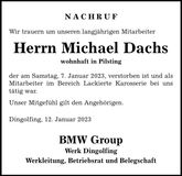 Traueranzeige Michael Dachs