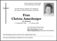 Traueranzeige Christa Amesberger