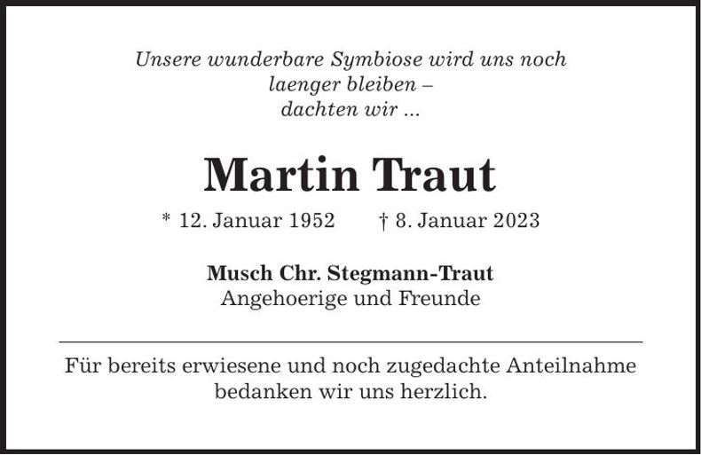 Traueranzeige Martin Traut