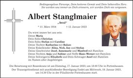 Traueranzeige Albert Stanglmaier