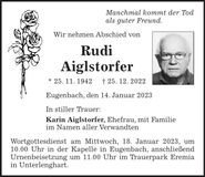 Traueranzeige Rudi Aiglstorfer